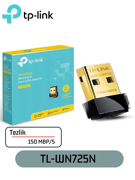 TP‑LINK TL‑WN725N — Nano USB Wi‑Fi адаптер 150 Мбит/с, 802.11n - 