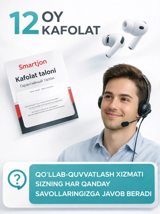 iPhone va Android uchun simsiz Pods Pro 3 quloqchinlari, sensorli
