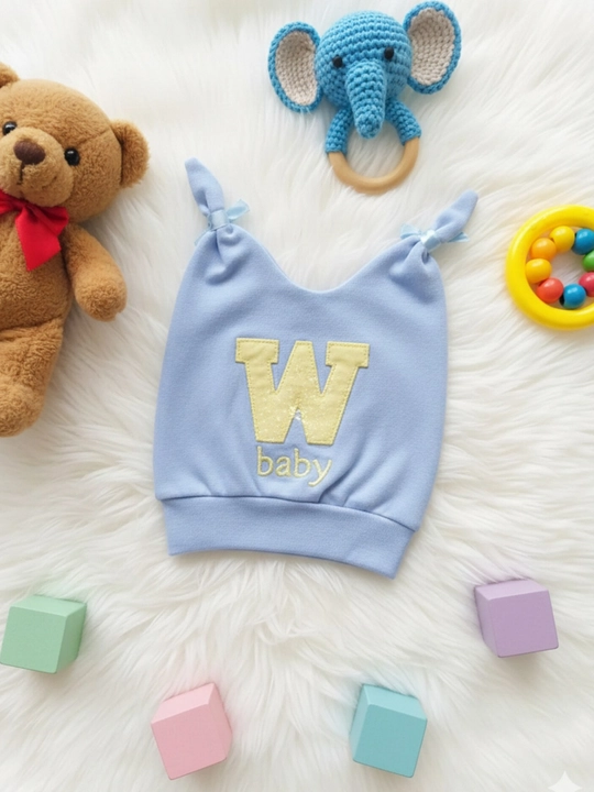 Мягкая хлопковая шапочка для новорожденных с надписью W baby