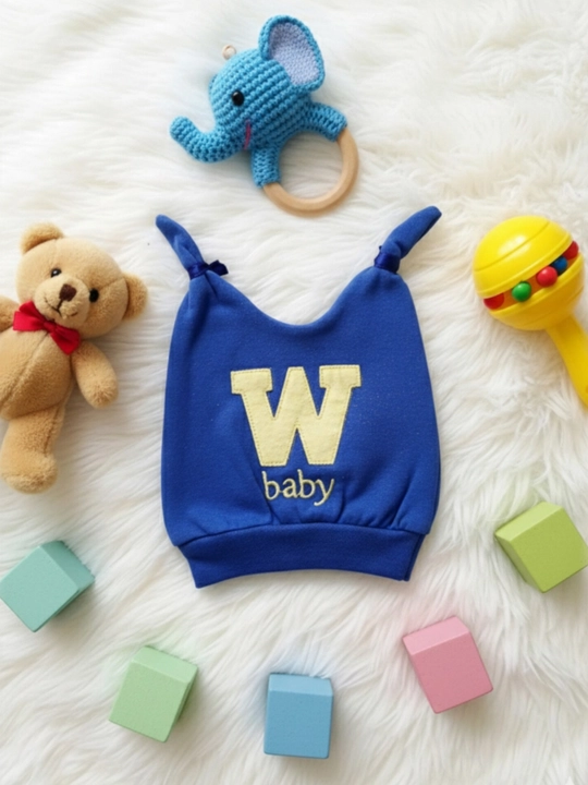 Мягкая хлопковая шапочка для новорожденных с надписью W baby - 