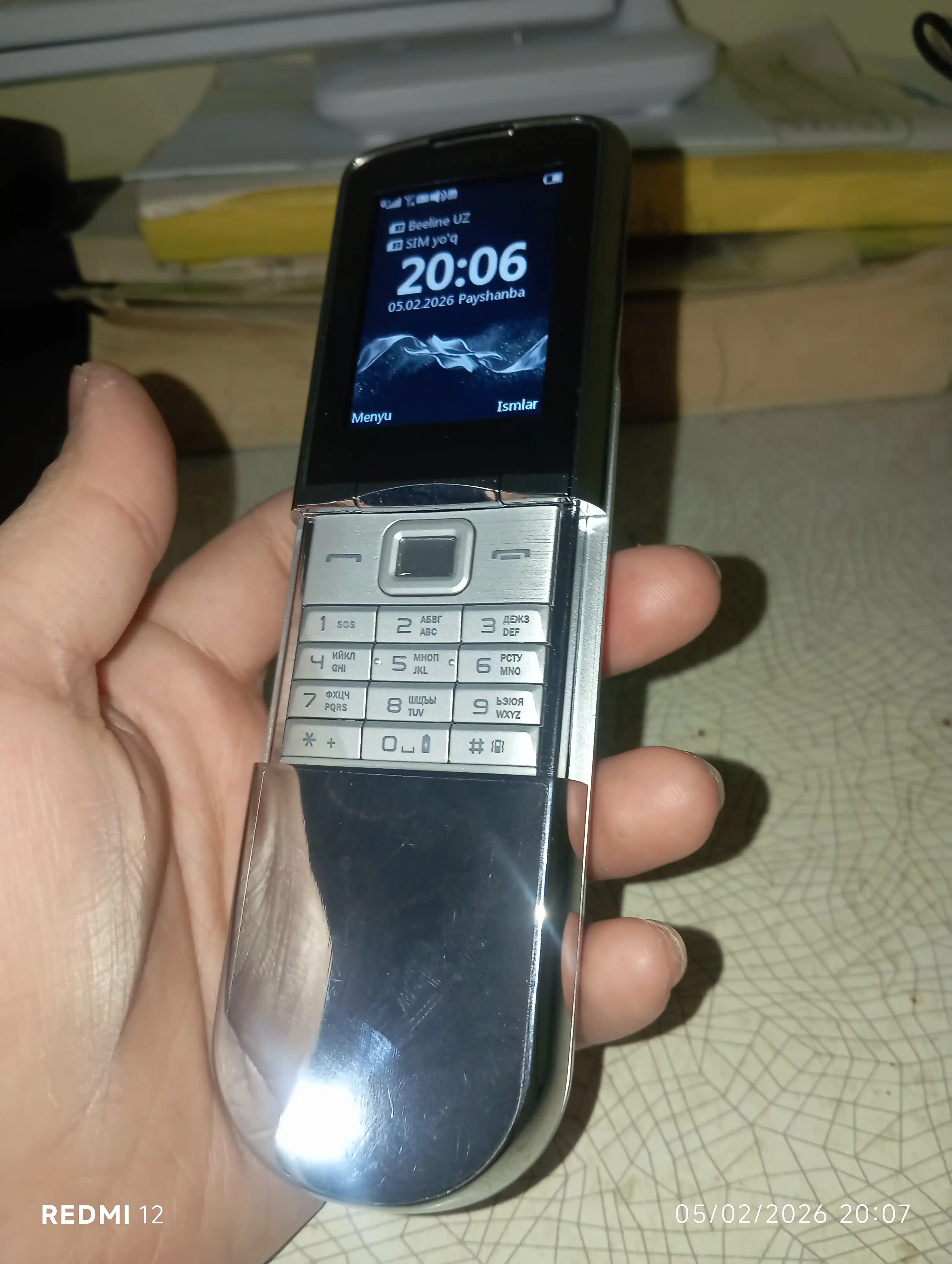 Novey N880 mobil telefon, tugmali telefon, metall, 2 SIM