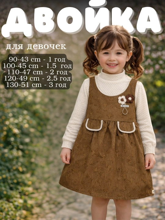 Комплект двойка сарафан и кофта для девочек