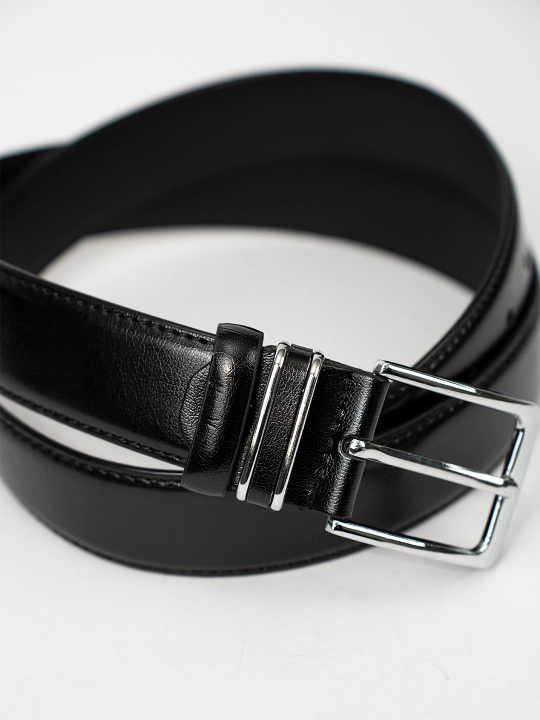 Eurobelt leather erkaklar klassik kamari, metall qisqich, eko-charm