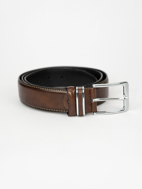 Eurobelt leather erkaklar klassik kamari, metall qisqich, eko-charm - 