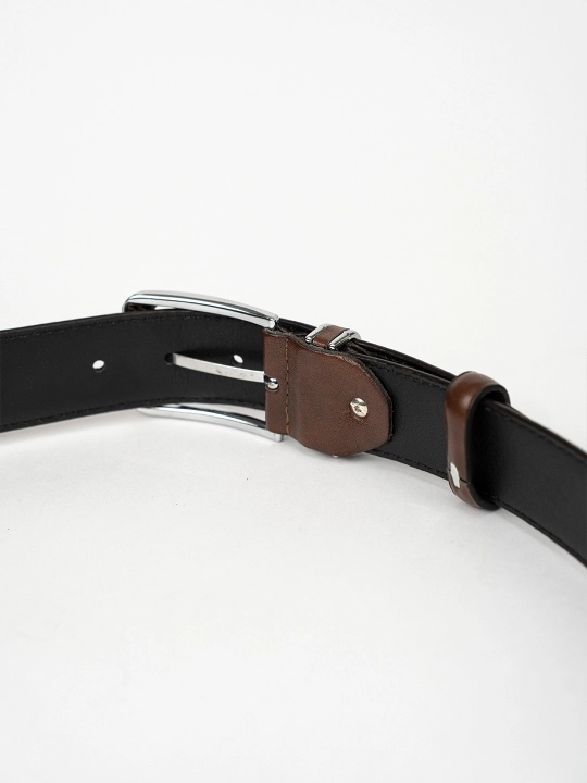 Eurobelt leather erkaklar klassik kamari, metall qisqich, eko-charm
