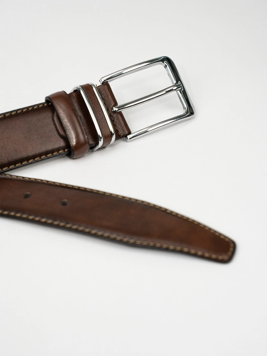 Eurobelt leather erkaklar klassik kamari, metall qisqich, eko-charm