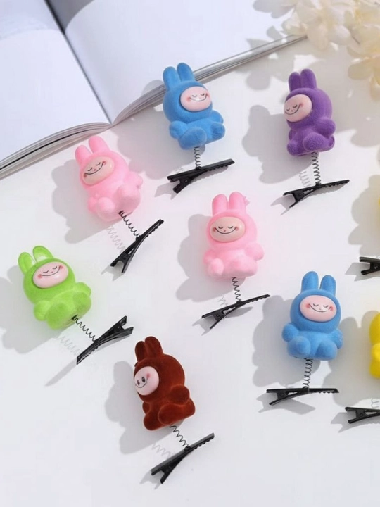 Заколки для волос на пружинке "Spring Hair Clip", котик, Лабубу, Сердце, Сердечки