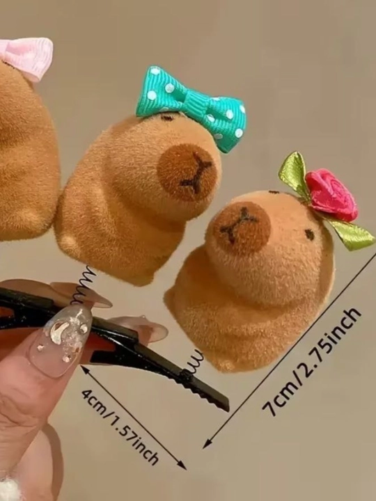 Заколки для волос на пружинке "Spring Hair Clip", котик, Лабубу, Сердце, Сердечки