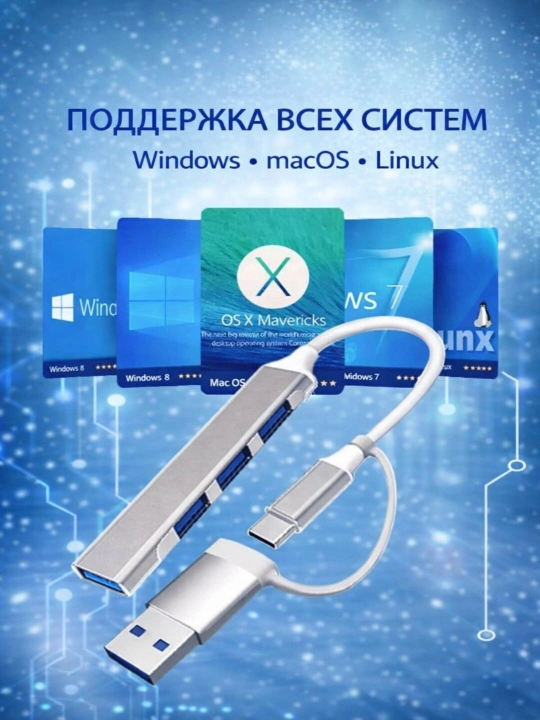USB HUB 3.0 Type A+C 4 portli, USB hub adapteri