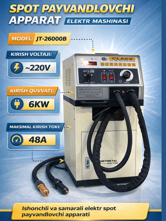 Spot payvandlovchi apparat 220V, 6kW, 48A, professional elektr payvandlash uskunasi