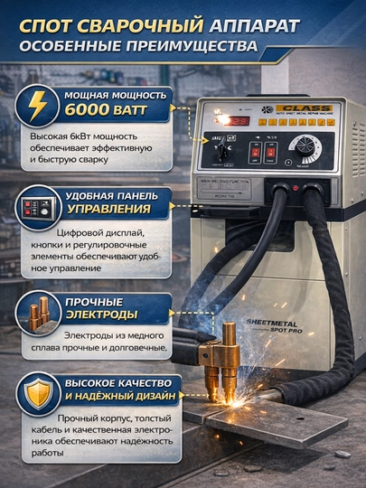 Spot payvandlovchi apparat 220V, 6kW, 48A, professional elektr payvandlash uskunasi