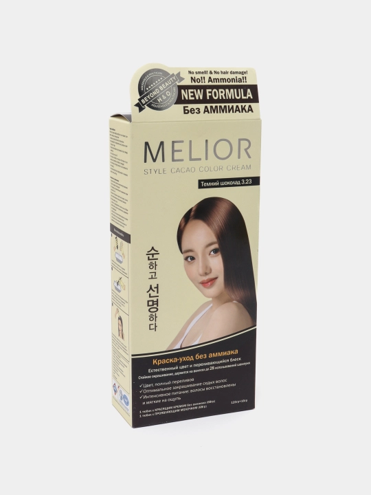 Краска для волос, Melior, без аммиака, профессиональная 120 г + 16 г, Kорея
