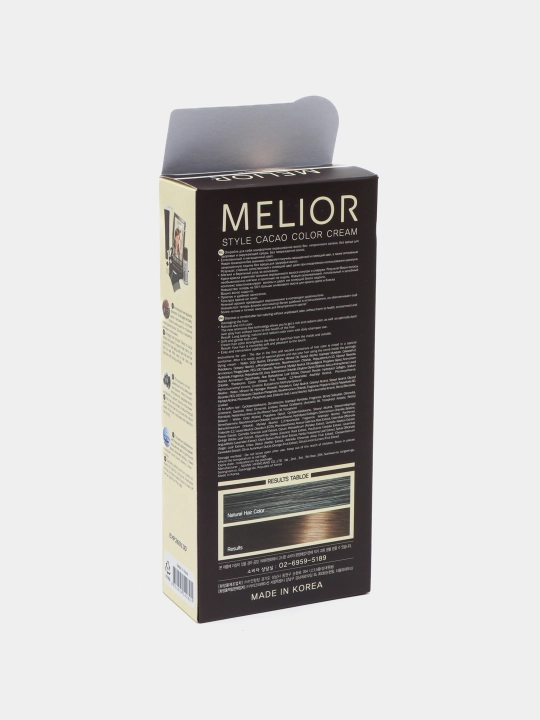 Краска для волос, Melior, без аммиака, профессиональная 120 г + 16 г, Kорея