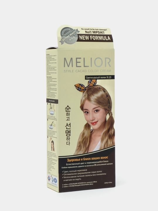 Краска для волос, Melior, без аммиака, профессиональная 120 г + 16 г, Kорея