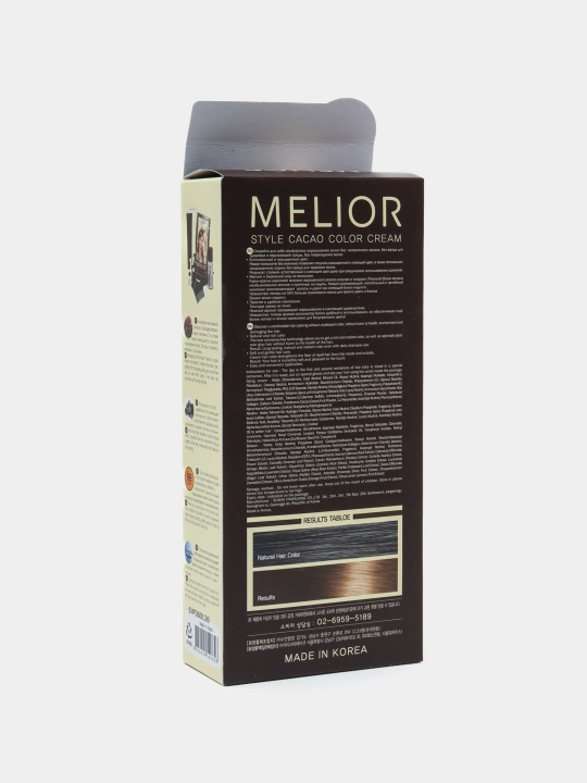 Краска для волос, Melior, без аммиака, профессиональная 120 г + 16 г, Kорея