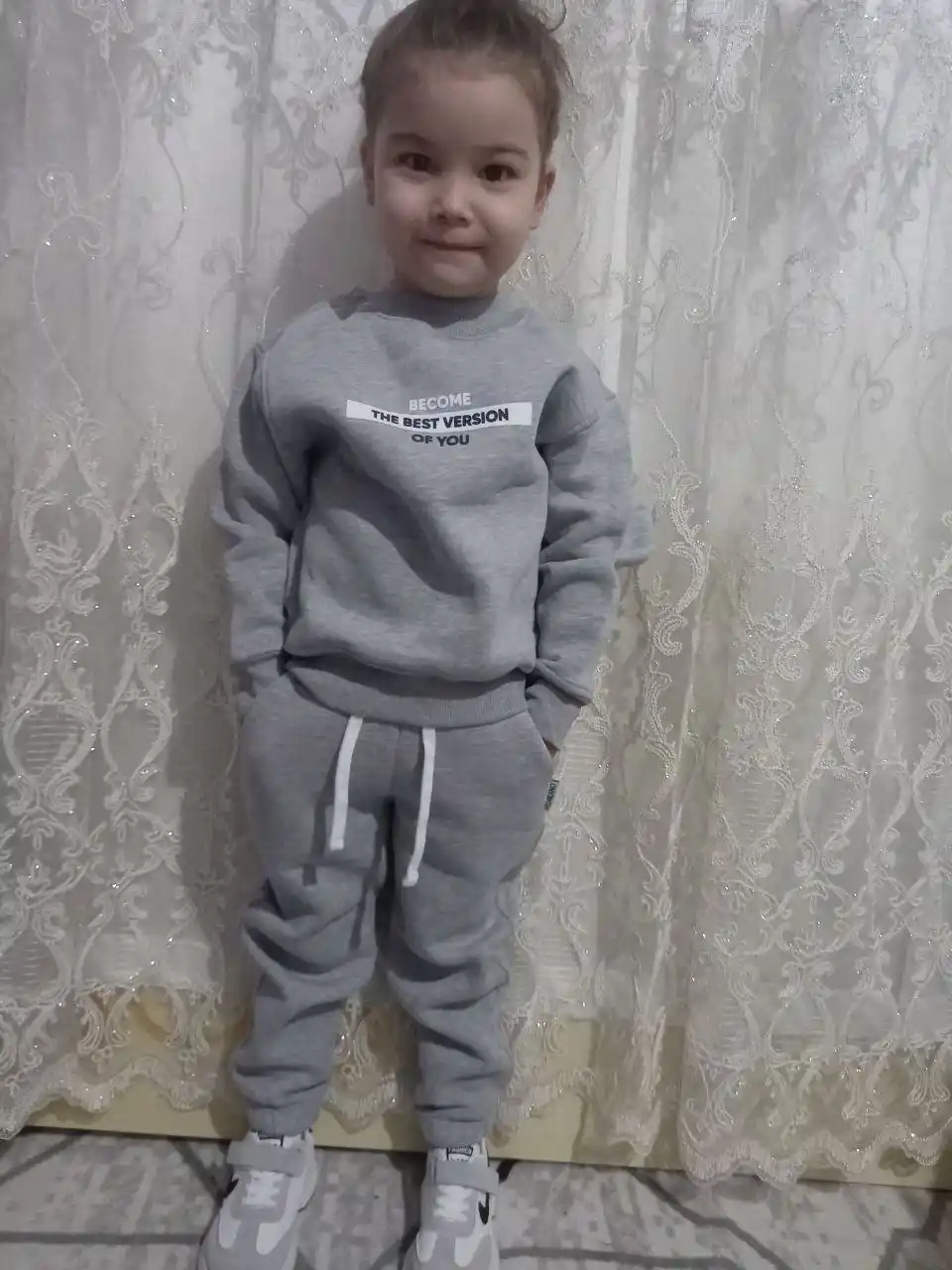 Sport kostyum, qalinlashtirilgan, o'g'il va qizlar uchun to'plam, yumshoq 