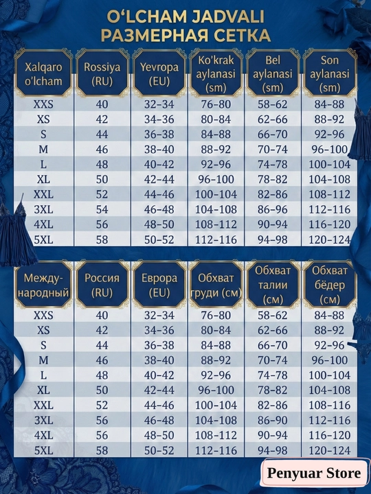 To‘rli penyuar, tungi ko‘ylak, ayollar ichki kiyimlari to‘plami, 2 tasi 1 da, stringilar