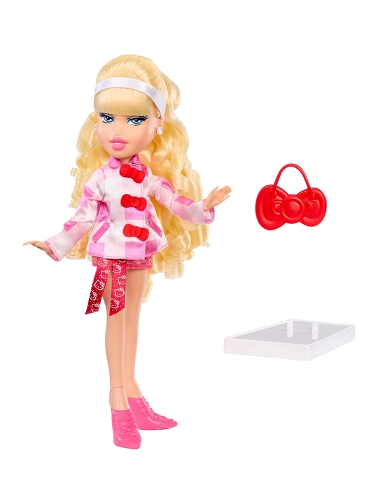 Bratz x Hello Kitty Cloe Sanrio, коллекц кукла, розовый плащ, мини-юбка, аксессуары - 