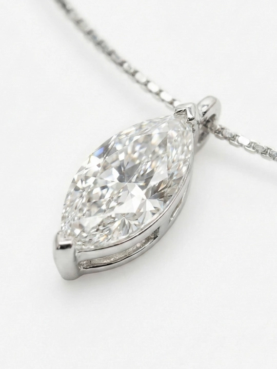 Moissanite tosh kulonli 925 proba kumush choker zanjir ayollar uchun — GRA sertifikat