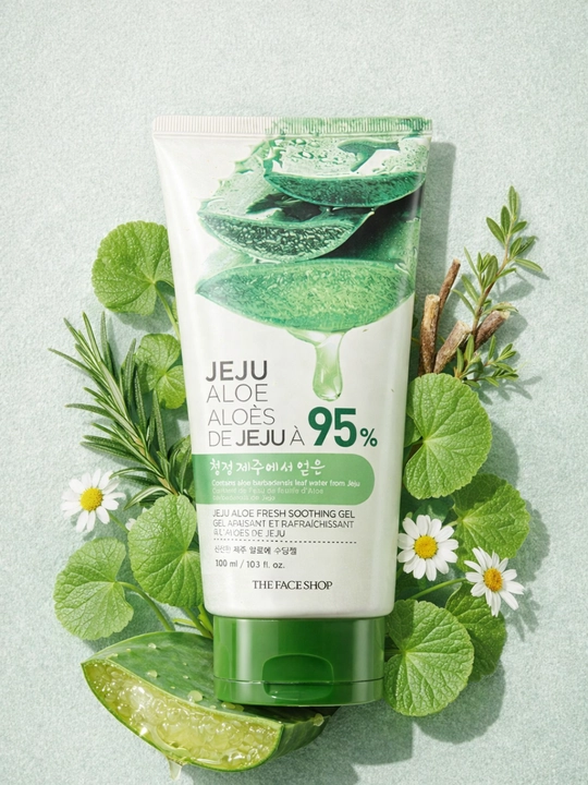 The Face Shop Jeju Aloe Gel 95% — универсальный гель с алоэ для лица и тела, 300 мл