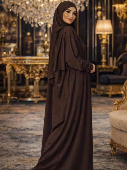 Sharfli abaya hijob, standart o‘lchamlari 46-54, xb trikotaj, sharf o‘lchami 52 × 178 sm