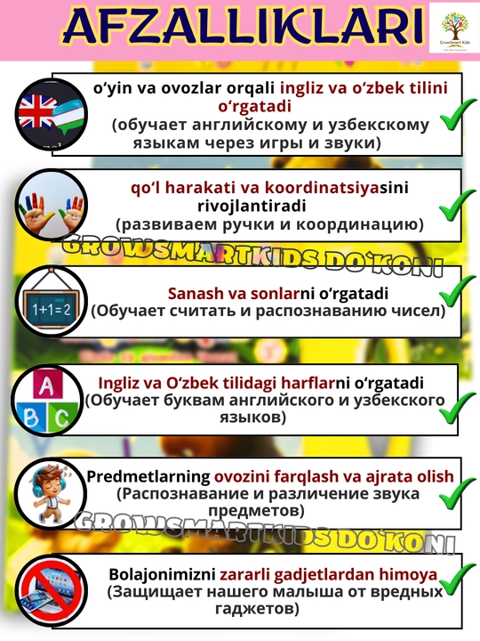 Интерактивная книга для детей Говорящая книга с маркером