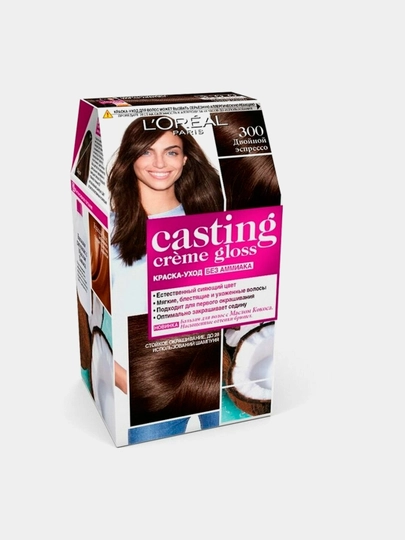 КРАСКА ДЛЯ ВОЛОС L'OREAL CASTING CREME GLOSS ДВОЙНОЙ ЭСПРЕССО ТОН 300 — EVOEVA1-0000002219