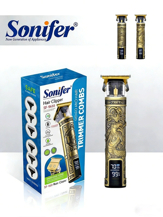 Sonifer SF-9610 soch qirqish mashinasi, raqamli displey, 3 rejimli sozlash - 