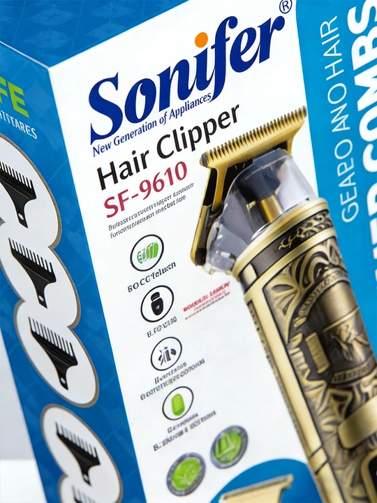 Sonifer SF-9610 soch qirqish mashinasi, raqamli displey, 3 rejimli sozlash