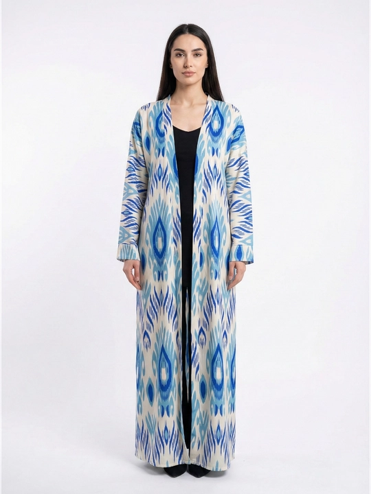 Ayollar uchun milliy abaya, standart o‘lcham, 46-60, material: zig‘ir