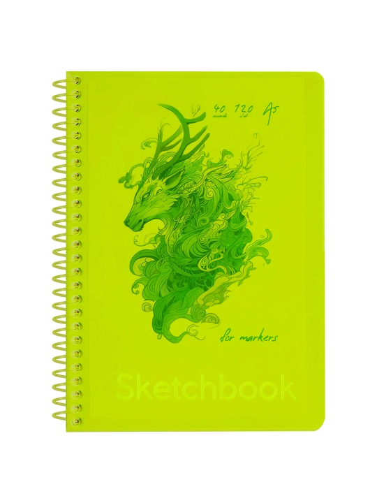 Скетчбук 40л., А5 BG "Neon. Yellow", 120г/м2, СА540гр_59314 - 