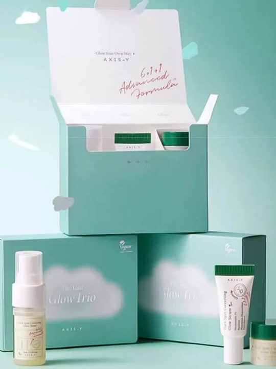 AXIS-Y набор миниатюр: тонер, сыворотка, гель-крем для лица, The Mini Glow Trio