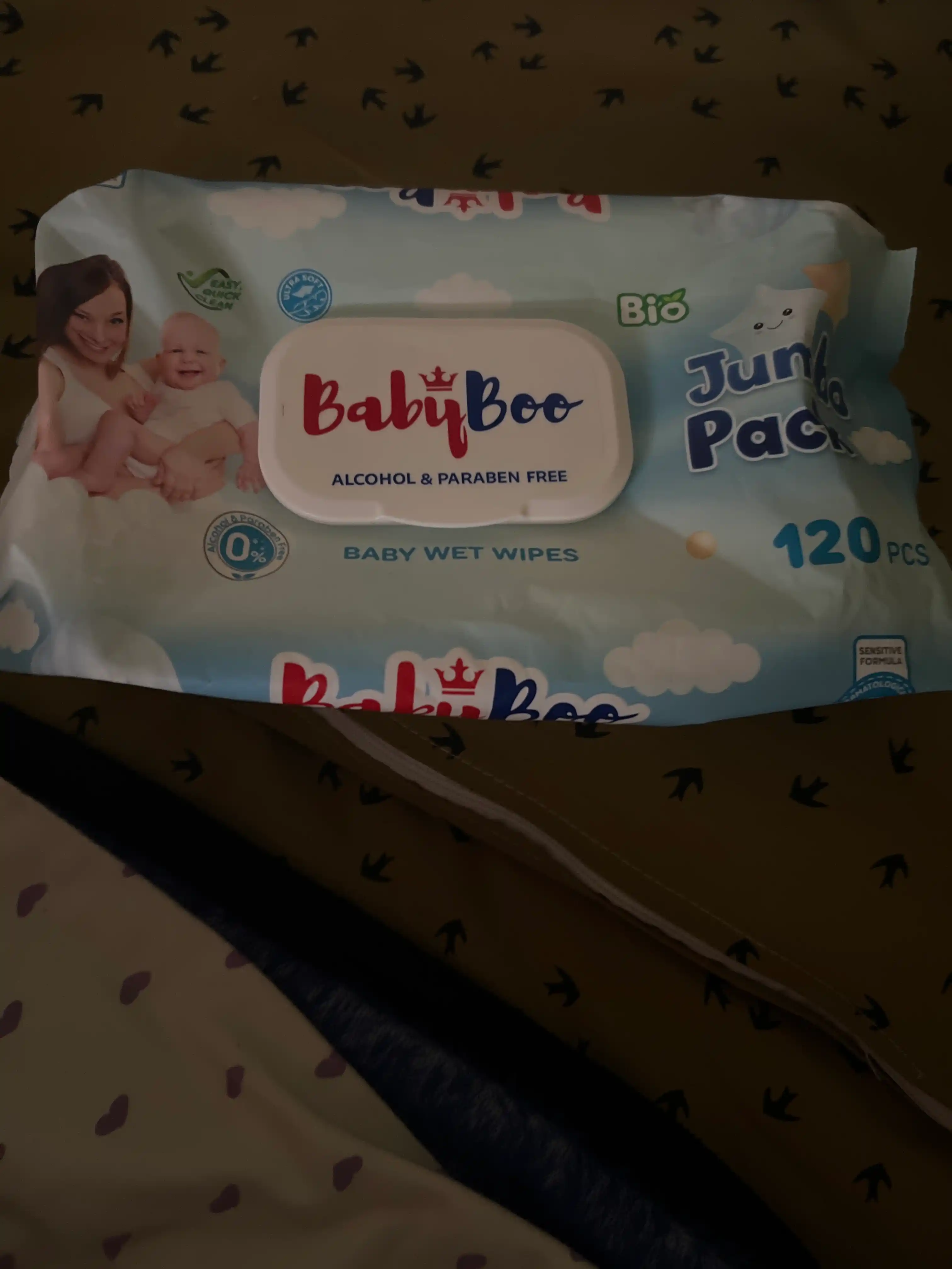Детские влажные салфетки BabyBoo, Blue, 120 шт