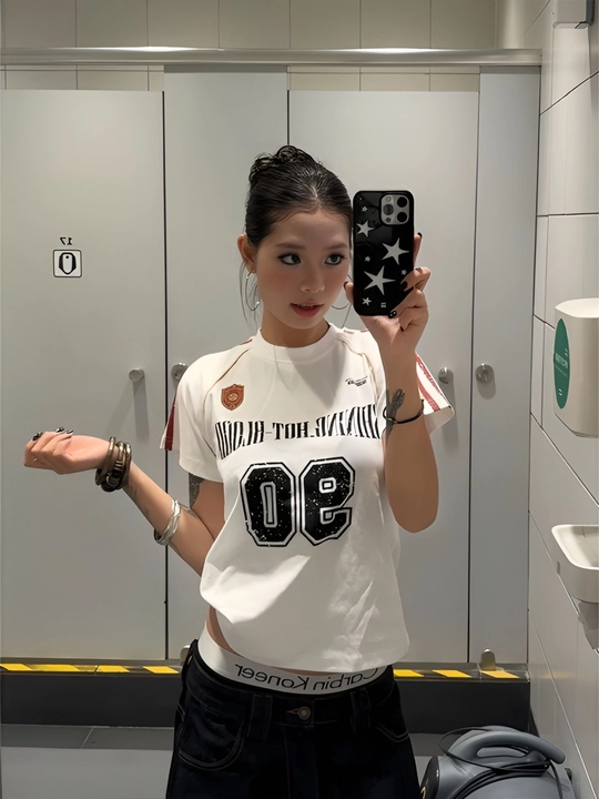 Ayollar va qizlar uchun futbolka, Y2K, maktab uchun sport kiyimi, sport uchun futbolka