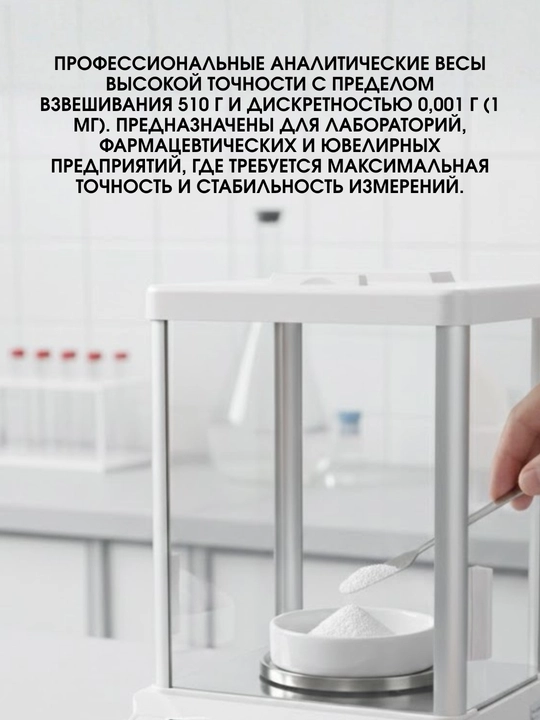 Elektron analitik tarozi, 510 g / 0,001 g, (1 mg), laboratoriyalar uchun