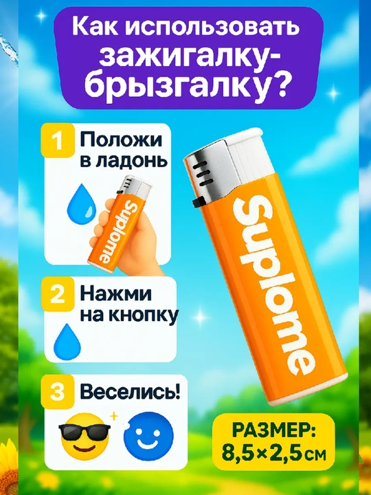Спрей с водой в форме зажигалки