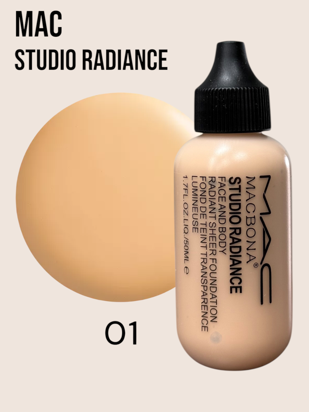 Тональный крем MAC Studio  (сияющая, лёгкое покрытие) 50 мл