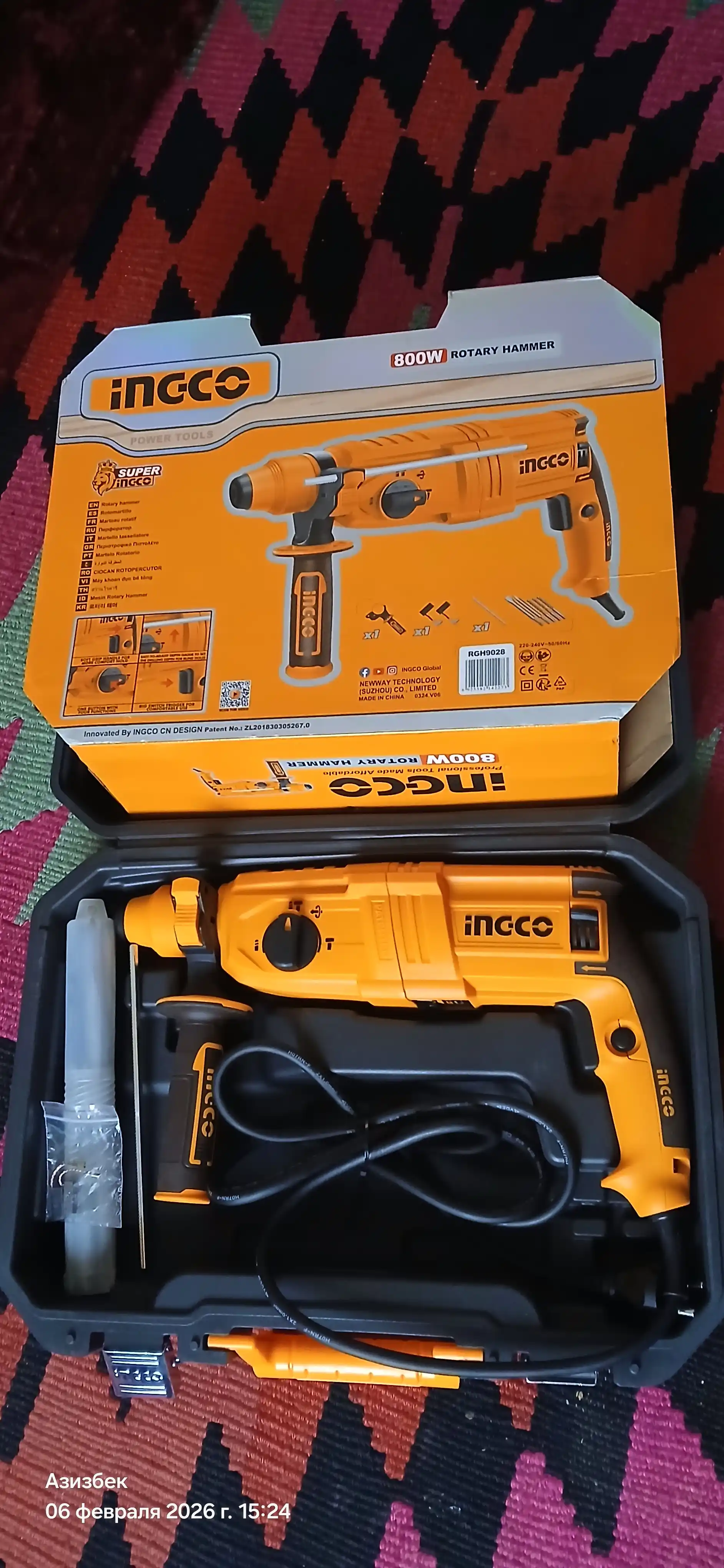 Перфоратор SDS-plus 800W Ingco RGH9028