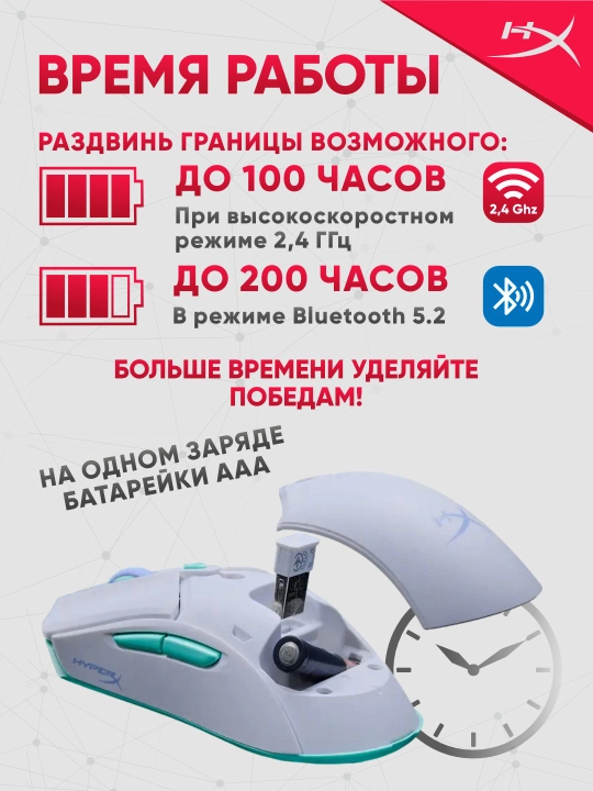 Simsiz o'yin sichqonchasi HyperX Pulsefire Haste 2 Core, RGB, Bluetooth 8R2E7AA