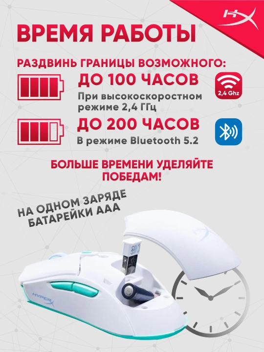 Simsiz o'yin sichqonchasi HyperX Pulsefire Haste 2 Core, RGB, Bluetooth 8R2E7AA