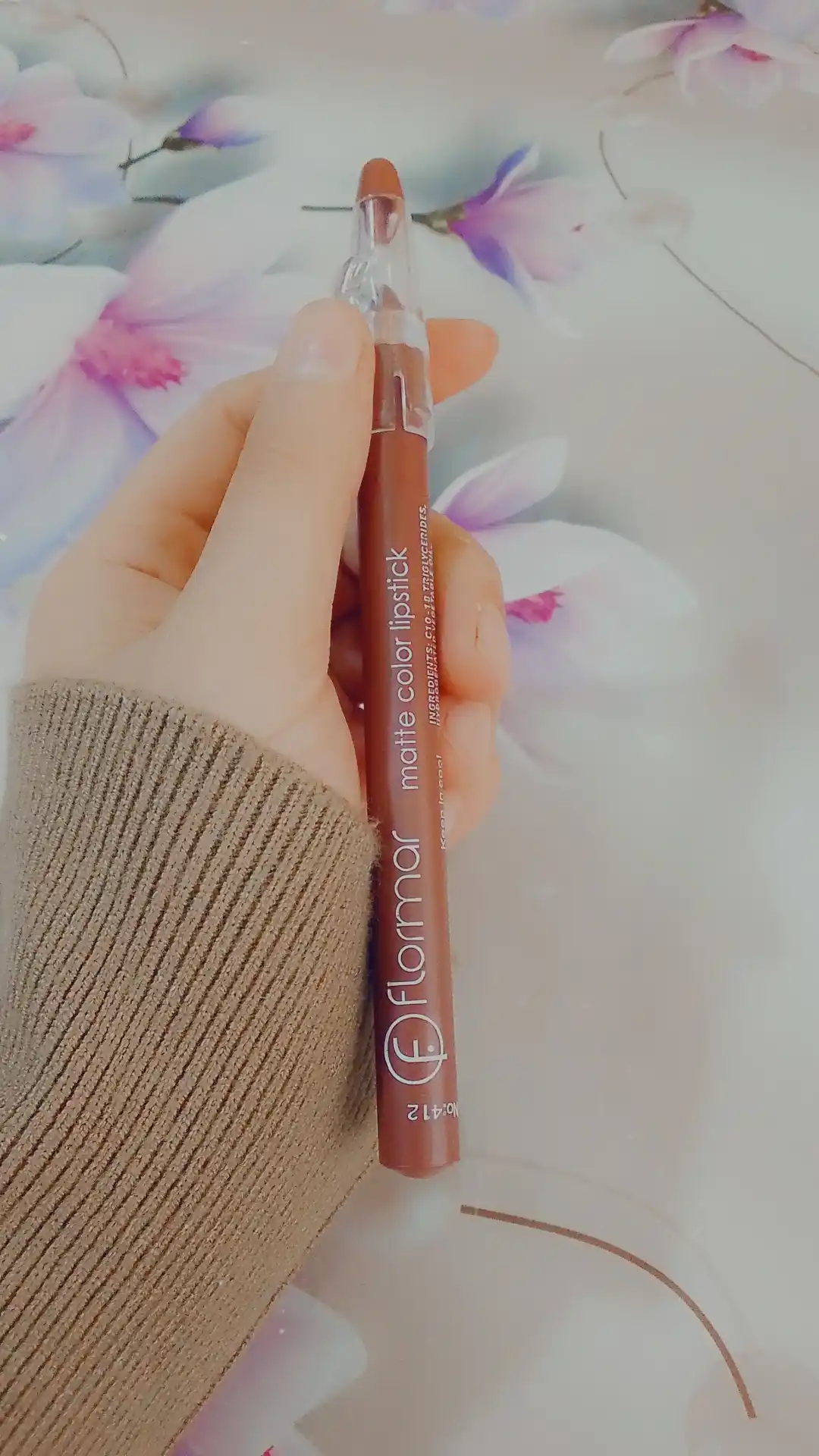 Карандаш-помада для губ Flormar, водостойкий, матовый, с точилкой, 12 оттенков
