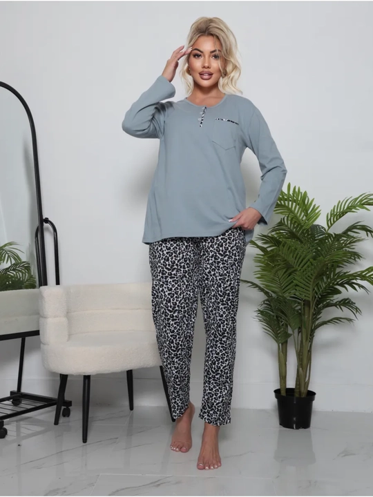 Ayollar pijama to‘plami, ishton va ko‘ylak, 100% paxta