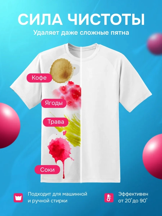 Гель для стирки белья Active универсальный, гипоаллергенный, 1/1,5/2,5 л