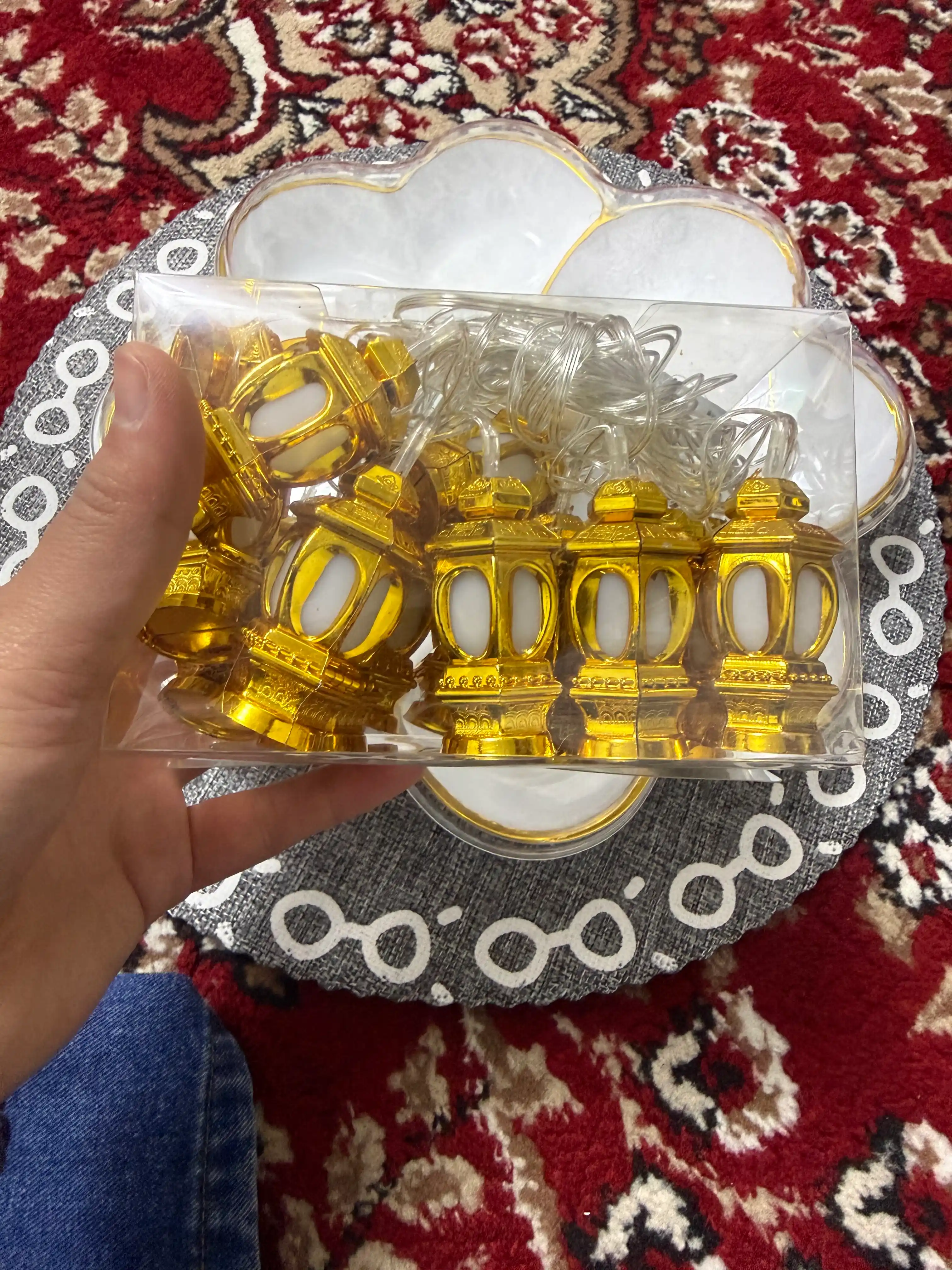Праздничные украшения, к Рамадану, Мубарак, гирлянда, желтая, лампа, зажженная, LET, 3мт