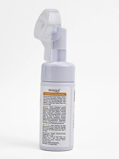 BIOAQUA Rice Raw Pulp Clean Mousse — guruch ekstrakti bilan yuz yuvish ko‘pigi, 120 ml