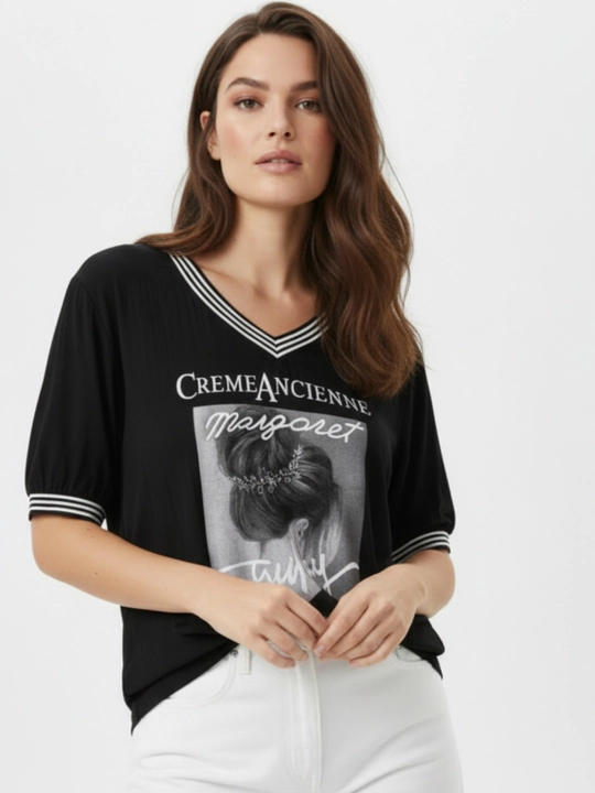 Ayollar uchun printli futbolka katta o‘lchamlar – ELLY FASHION