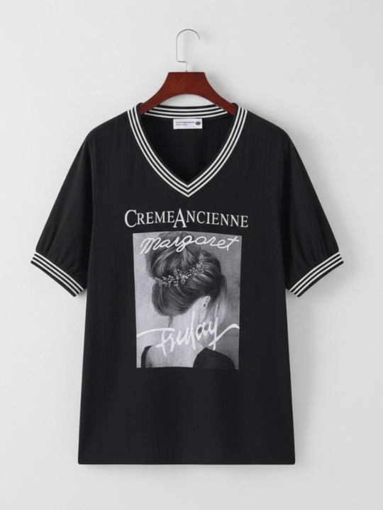 Ayollar uchun printli futbolka katta o‘lchamlar – ELLY FASHION
