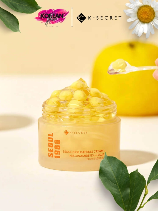 Niatsinamid va yuzu qo‘shilgan kapsulali kremi K-SECRET Seoul 1988 Capsule Cream: Niacinamide 5%