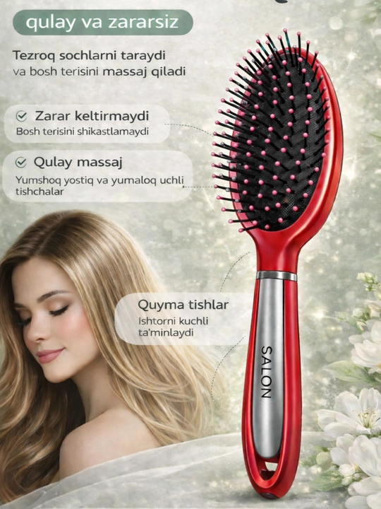 SALON massaj tarog‘i, soch va bosh terisi uchun - 