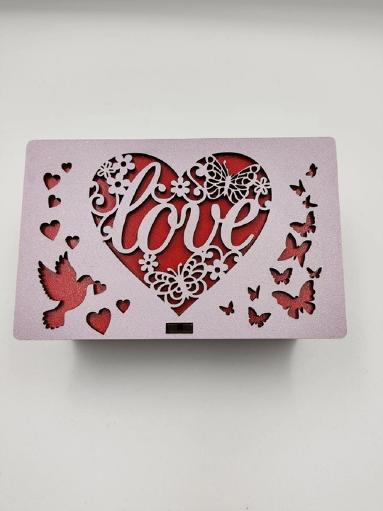 Шкатулка LOVE из ЛХДФ с крышкой и фиксатором, декоративная, для подарка